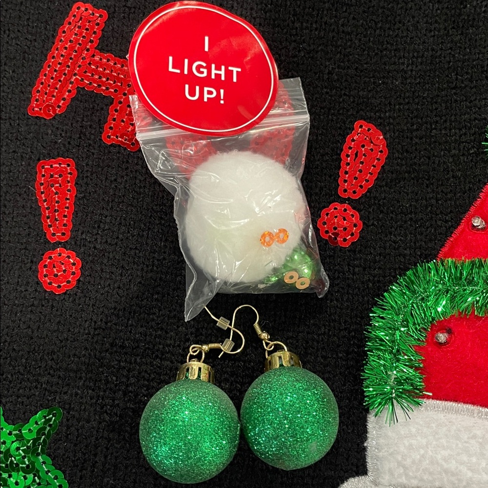 Holiday Time Christmas Sweater and Earrings Bundle - Picture 4 of 11